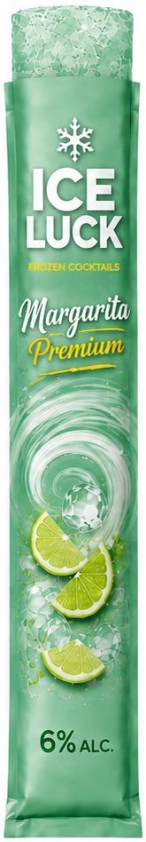 Bolsita verde agua de IceLuck Margarita Premium, 6% Alc.