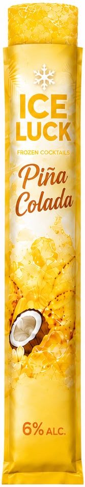 Bolsita amarillo dorado de IceLuck Piña Colada, 6% Alc.